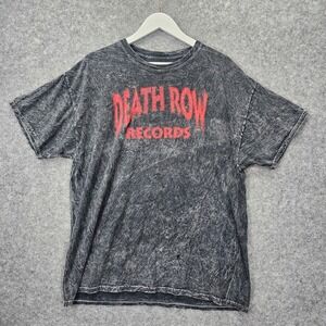 Death Row Records Shirt Men Large Charcoal Gray Hip Hop Rap Tee Grunge Y2K 22x28